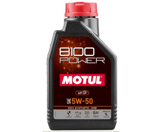 MOTUL 8100 POWER 5W50 1L API SP 100% Esteru sintēzes motoreļla