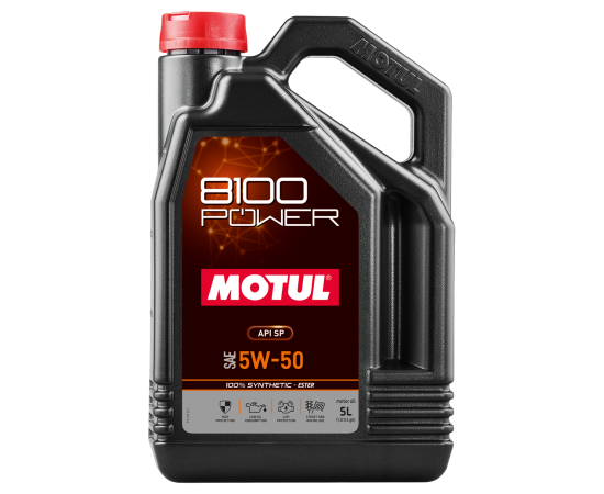 MOTUL 8100 POWER 5W50 5L API SP 100% Esteru sintēzes motoreļla