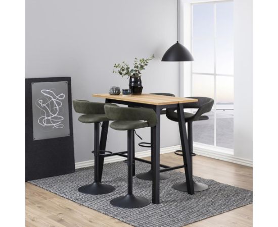 Барный стол CHARA 117x58xH105см, столешница: мебельной пластины дубовым шпоном, обработка: промасленный, ножки: металл