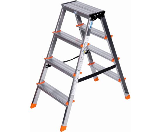 Krause Dopplo double-sided step ladder silver