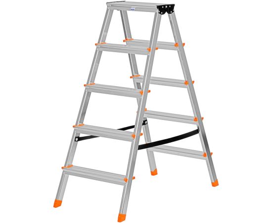 Krause Dopplo double-sided step ladder silver