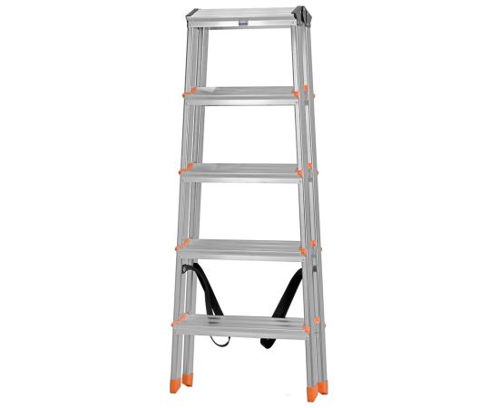 Krause Dopplo double-sided step ladder silver