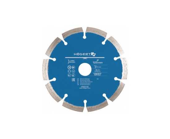 Dimanta griešanas disks Hogert HT6D742; 125 mm