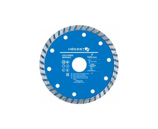 Dimanta griešanas disks Hogert HT6D754; 125 mm