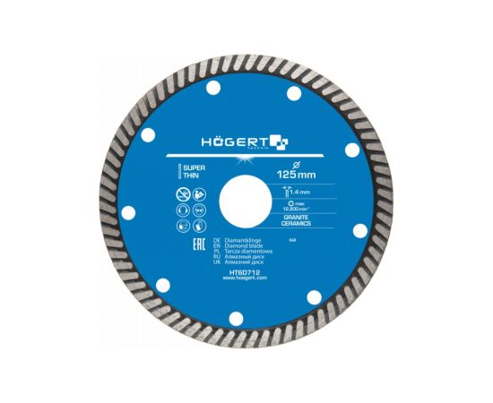 Dimanta griešanas disks Hogert HT6D712; 125 mm