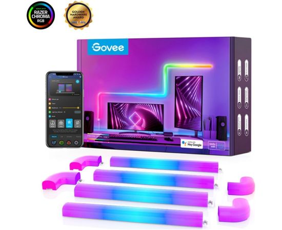 Govee B6062 Glide Wall RGBIC LED Smart Viedā gaisma Bluetooth / Wi-Fi / 8+4 gab.