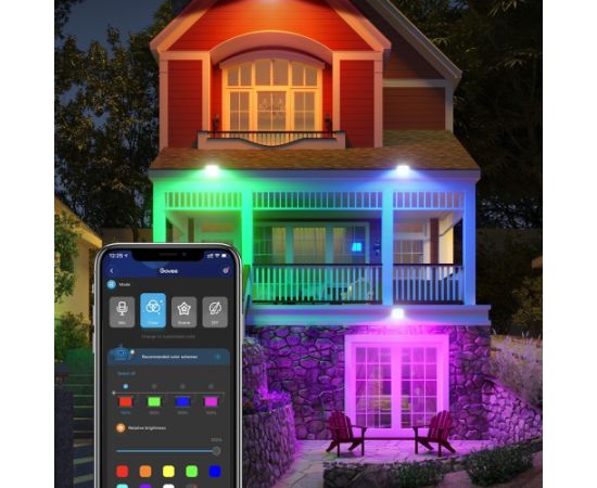 Govee H7060 RGBIC LED Viedā prožektora komplekts IP65 / Bluetooth/ Wi-Fi / 4gab.