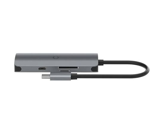 Hub 6in1 USB-C do 3x USB, USB-C, SD Card, Micro SD Card Cygnett SlimMate 100W (grey)