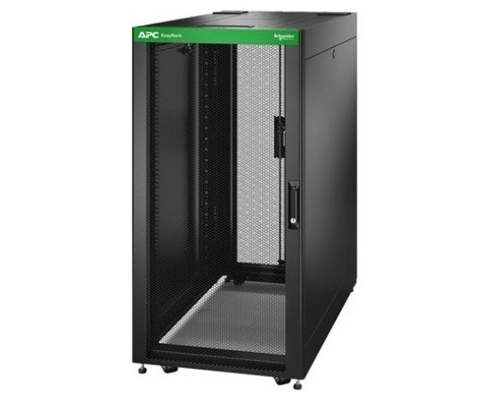 APC EASY RACK 600MM/24U/1000MM , WITH ROOF, SIDE PANEL,CASTORS,FEET AND 4 BRACKETS, NO BOTTOM, BLACK