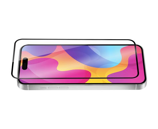 Fusion 5D glass aizsargstikls pilnam ekrānam Apple iPhone 15 melns