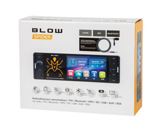 Radio BLOW SPIDER 4" RDS RGB MP5/USB/micro SD/BLUETOOTH