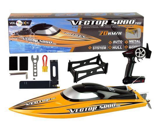 Import Leantoys Łódź Motorboat R/C Brushless ARTR SR 80 PRO 74 km/h Yellow