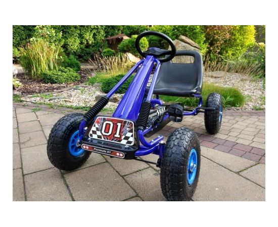 Import Leantoys A-15 Go-Cart Blue Pumped Wheels