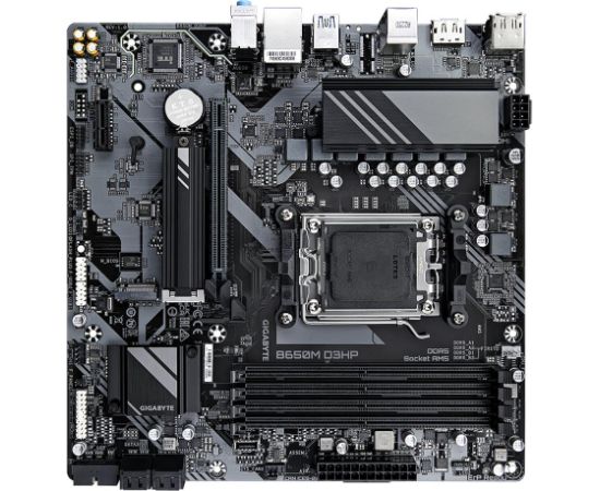 Mainboard GIGABYTE AMD B650 SAM5 Micro-ATX Memory DDR5 Memory slots 4 1xPCI-Express 3.0 1x 1xPCI-Express 4.0 16x 2xM.2 1xHDMI 2xDisplayPort 2xUSB 2.0 3xUSB 3.2 1xUSB-C 1xPS/2 1xRJ45 3xAudio port B650MD3HP