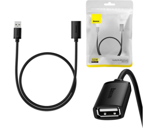 USB 2.0 Extension cable Baseus male to female, AirJoy Series, 0.5m (black)