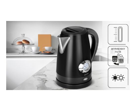 MPM Cordless kettle MCZ-108/C black 1,7 L