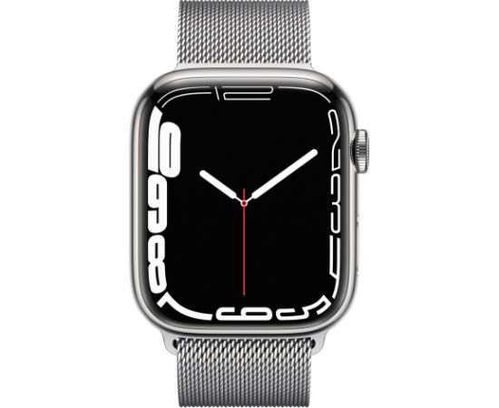Apple Watch Series 7 45mm Stainless steel GPS+Cellular - Silver (Atjaunināts, stāvoklis kā jauns)