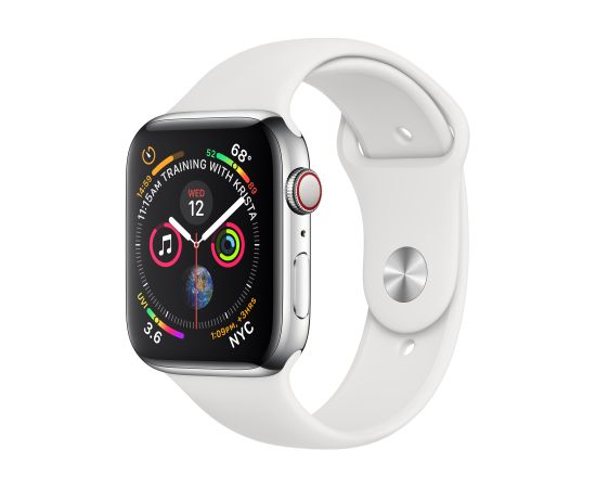 Apple Watch Series 4 44mm Stainless steel GPS+Cellular - Silver (Atjaunināts, stāvoklis Ļoti labi)