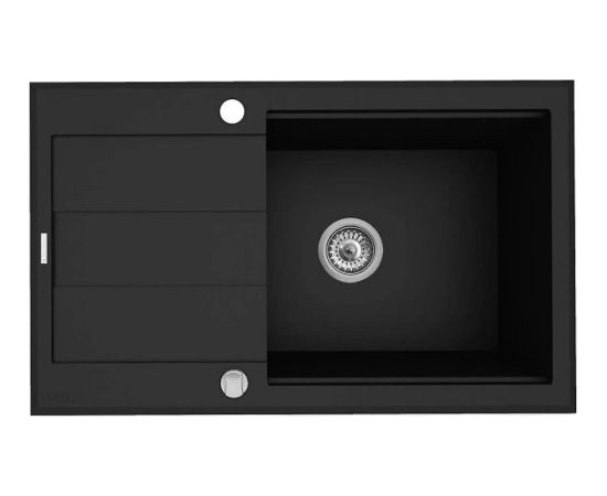 Granite sink with draining board  Pyramis Sparta Plus Lux 070 083 701 78X48 1B 1D Black