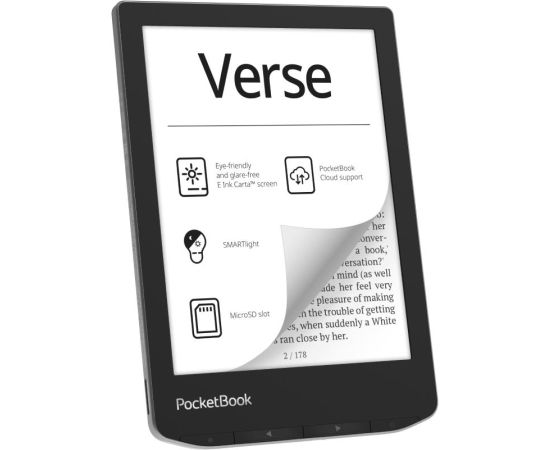 E-Reader POCKETBOOK Verse 6" 1024x758 1xUSB-C Micro SD Wireless LAN Grey PB629-M-WW