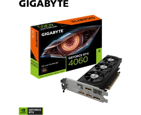 Graphics Card GIGABYTE NVIDIA GeForce RTX 4080 8 GB GDDR6 128 bit PCIE 4.0 16x GPU 2475 MHz 2xHDMI 2xDisplayPort GV-N4060OC-8GL