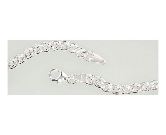 Серебряная цепочка Мона-лиза 4,9 мм, алмазная обработка граней #2400062, Серебро 925°, длина: 50 см, 16.1 гр.