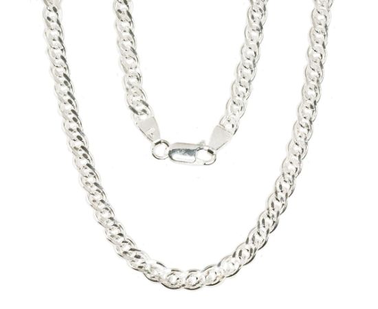 Серебряная цепочка Мона-лиза 4,9 мм, алмазная обработка граней #2400062, Серебро 925°, длина: 60 см, 19.4 гр.