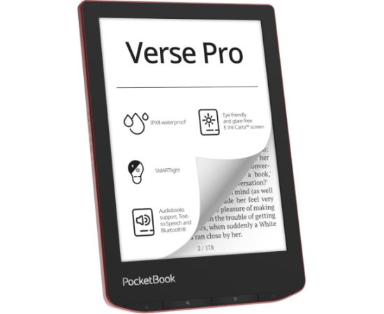 PocketBook e-reader Verse Pro 6" 16GB,Multi-touchscreen, passion red ,Wlan ,Bluetooth