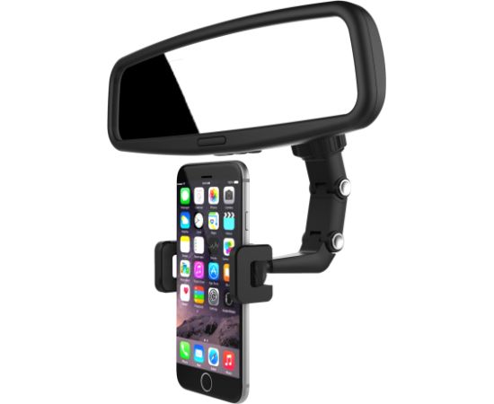 GoodBuy Регулируемый автомобильный держатель зеркала заднего вида для смартфона черный