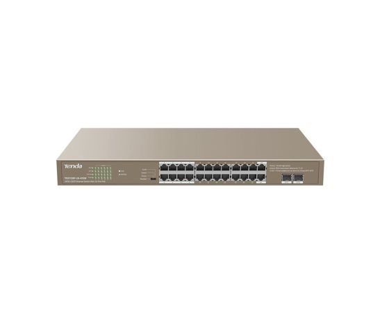 Tenda TEG1126P-24-410W network switch Unmanaged Gigabit Ethernet (10/100/1000) Power over Ethernet (PoE) 1U Brown