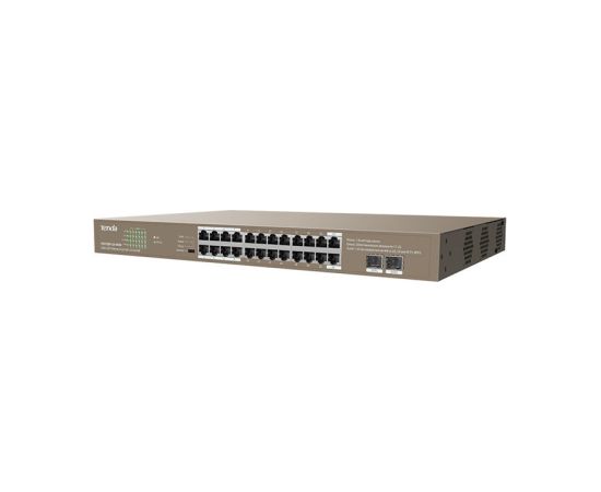 Tenda TEG1126P-24-410W network switch Unmanaged Gigabit Ethernet (10/100/1000) Power over Ethernet (PoE) 1U Brown