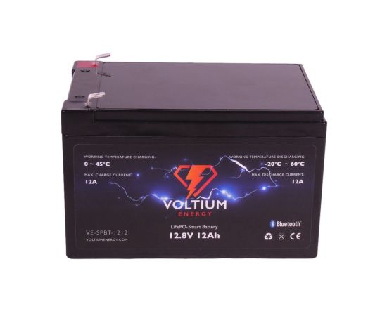 Litija akumulators LiFePO4 12.8V 12Ah F2 BT APP VOLTIUM ENERGY