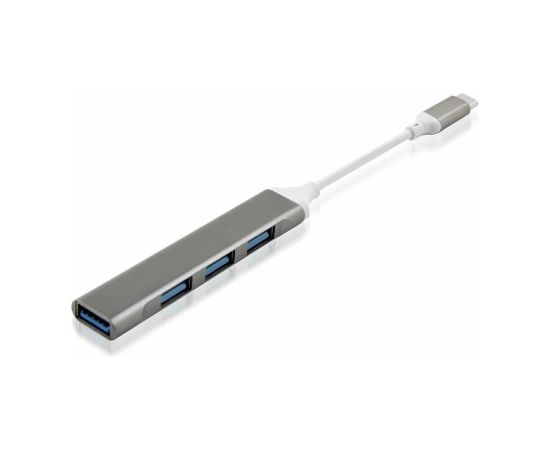 Мини адаптер Goodbuy (разветвитель) USB-C (Type-C) на 4 x USB 3.0 серебристый
