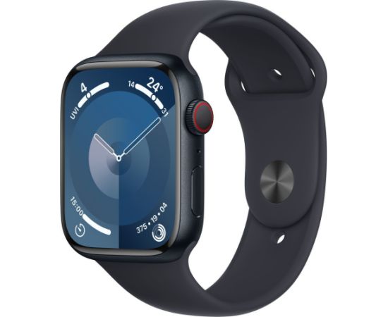 Apple Watch 9 GPS + Cellular 45mm Sport Band M/L, midnight (MRMD3ET/A)