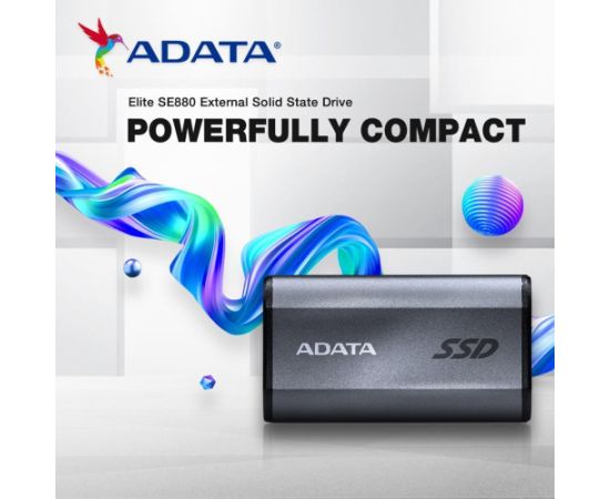 A-data External SSD ADATA SE880 2TB USB-C Write speed 2000 MBytes/sec Read speed 2000 MBytes/sec AELI-SE880-2TCGY