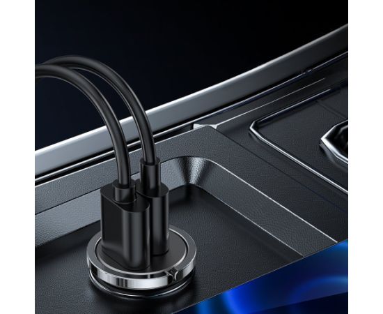 Joyroom C-A35 45 Вт Мини 2-портовое быстрое автомобильное зарядное устройство с кольцевой тягой Потускнение