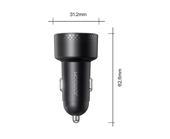 Car charger with voltmeter 53W (USB C, USB) Joyroom JR-CCD01 black