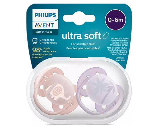 Philips Avent māneklītis Ultra soft DECO, 0-6M (2 gab), meitenēm - SCF091/09