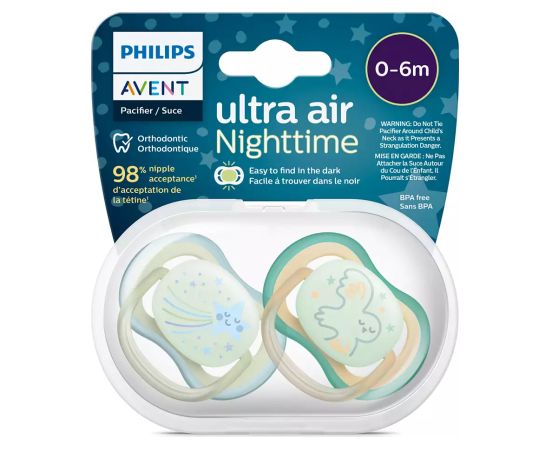 Philips Avent māneklītis Ultra Air Night, NEUTRAL 0-6M, (2gab) - SCF376/18