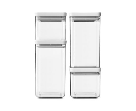 BRABANTIA kārbu komplekts 4gb., 2x0,7L+2x1,6L, Light Grey - 122569