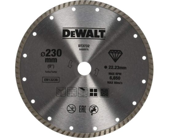 Dimanta griešanas disks DeWalt DT3732-QZ; 230 mm