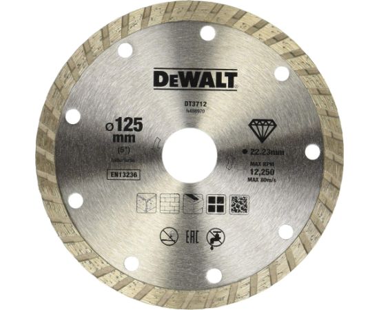 Dimanta griešanas disks DeWalt DT3712-QZ; 125 mm