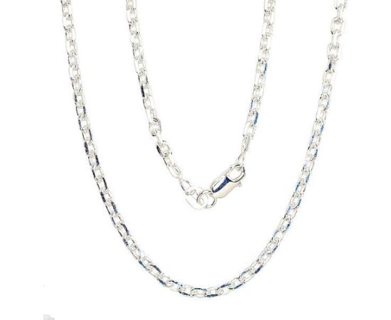 Серебряная цепочка Якорное 3 мм, алмазная обработка граней #2400076, Серебро 925°, длина: 45 см, 8.9 гр.