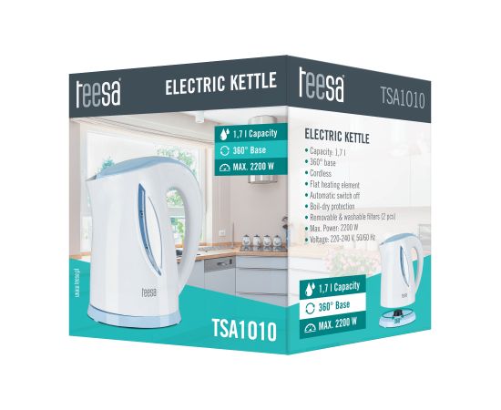 Teesa TSA1010 Elektriskā Tējkanna / 1700 ml / 2200W / Balta