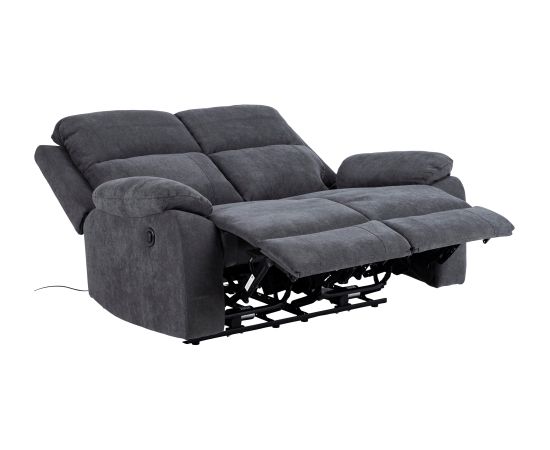 Dīvāns MORA 2-vietīgs, guļamkrēsls, tumši pelēks