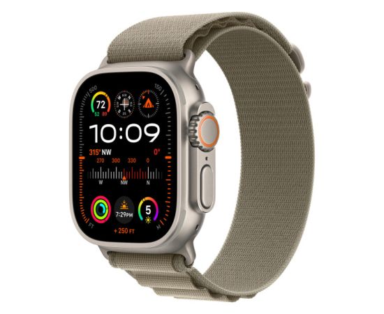 Apple Watch Ultra 2 GPS + Cellular, 49mm Titanium Case with Olive Alpine Loop - Small