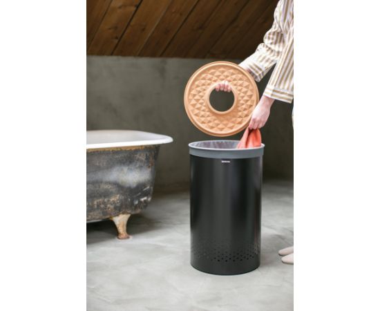 BRABANTIA Laundry Bin veļas grozs, 60l , Cork Lid -  Black - 120022