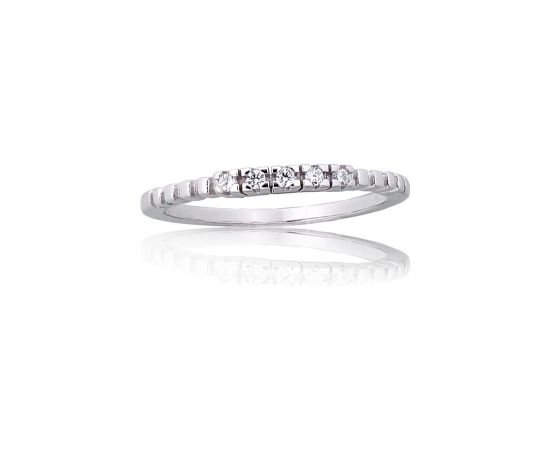 Sudraba gredzens #2101851(PRh-Gr)_CZ, Sudrabs 925°, rodijs (pārklājums), Cirkoni, Izmērs: 18, 1.4 gr. Sieviešu