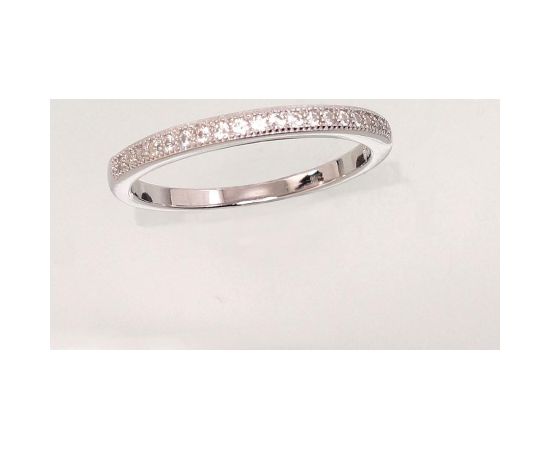 Серебряное кольцо #2101479(PRh-Gr)_CZ, Серебро 925°, родий (покрытие), Цирконы, Размер: 15.5, 1.5 гр.