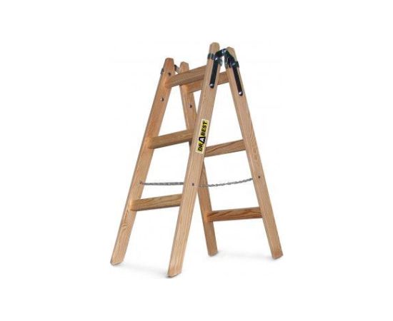 Drabest Divpusējās mājsaimniecības kāpnes koka 95cm 150kg 2x3 pakāpieni